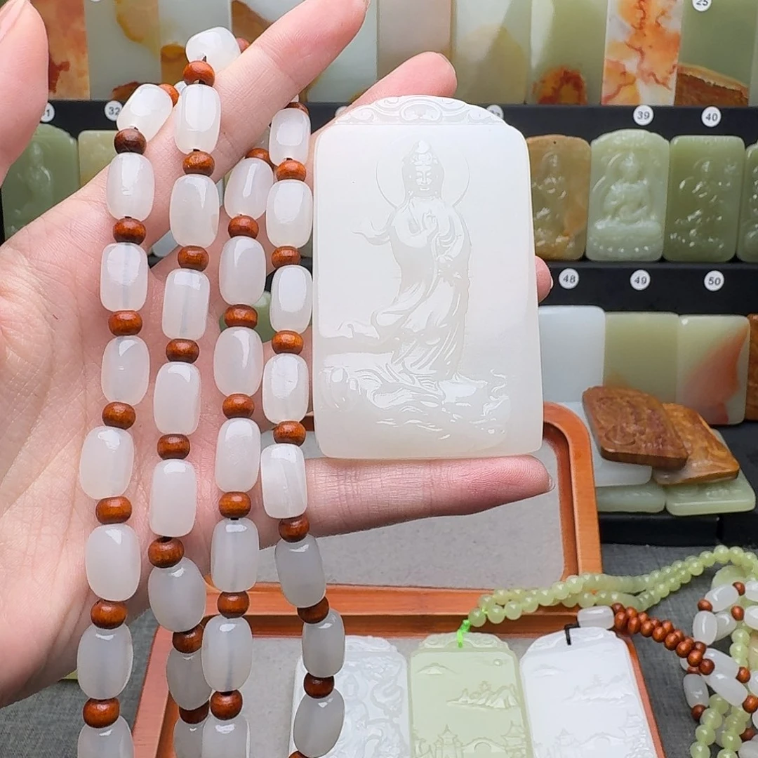 非金属方解石玉踏龙观音