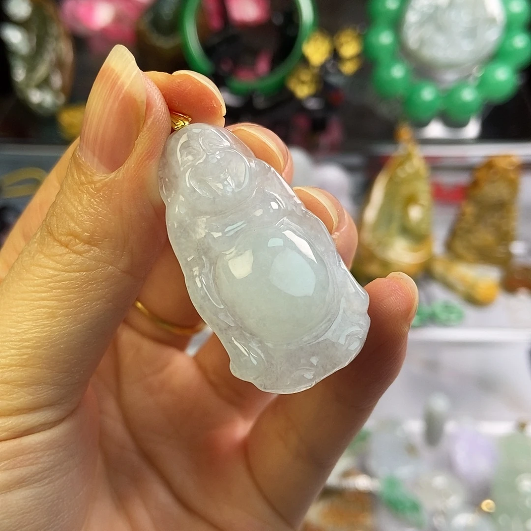 翡翠未镶嵌颈饰佛公