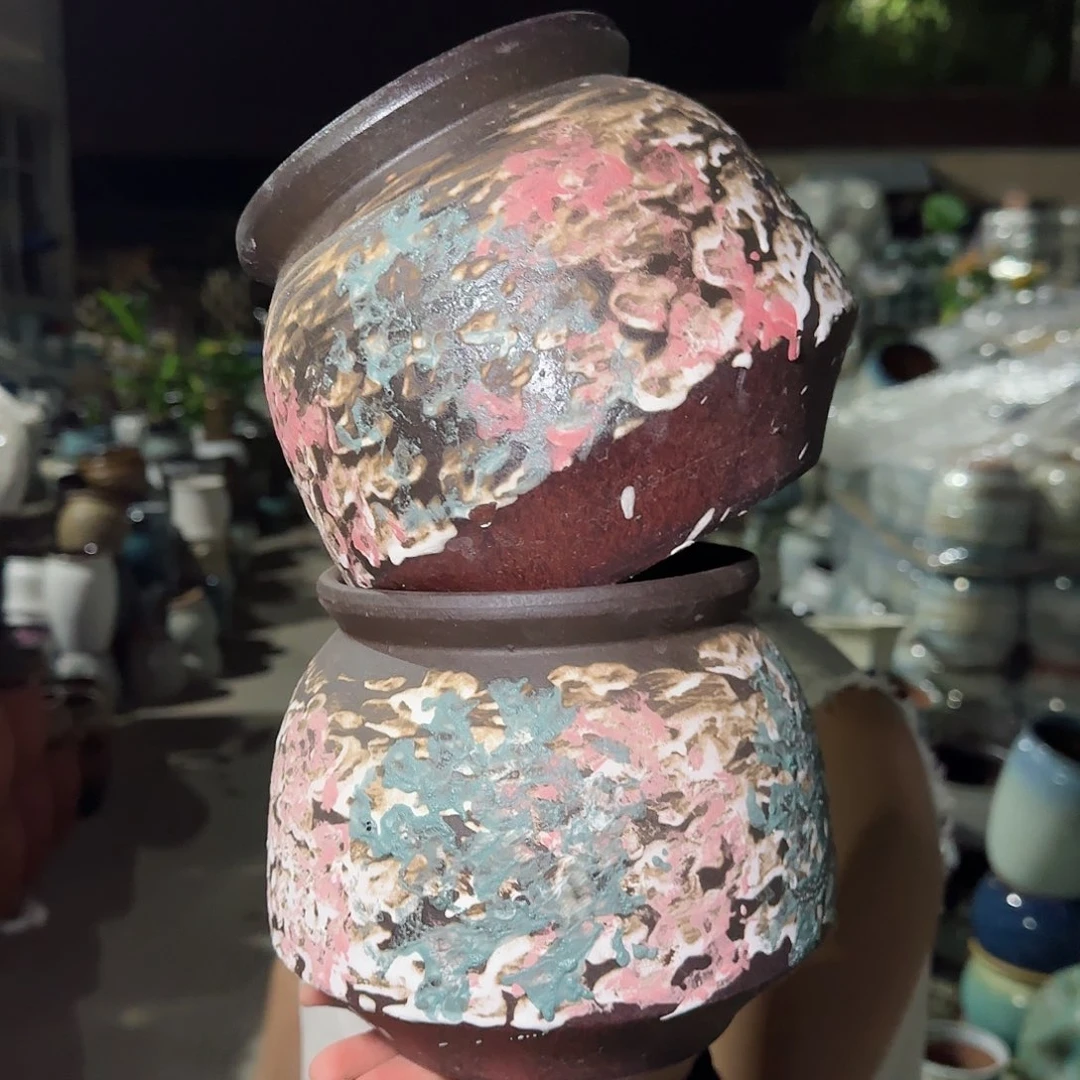 紫砂花盆高15口14