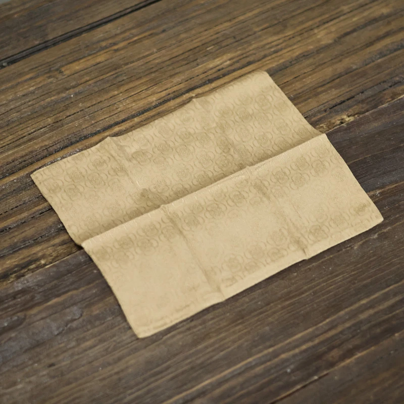 【非遗好物】<海棠春睡>咖色,茶巾（老李063）