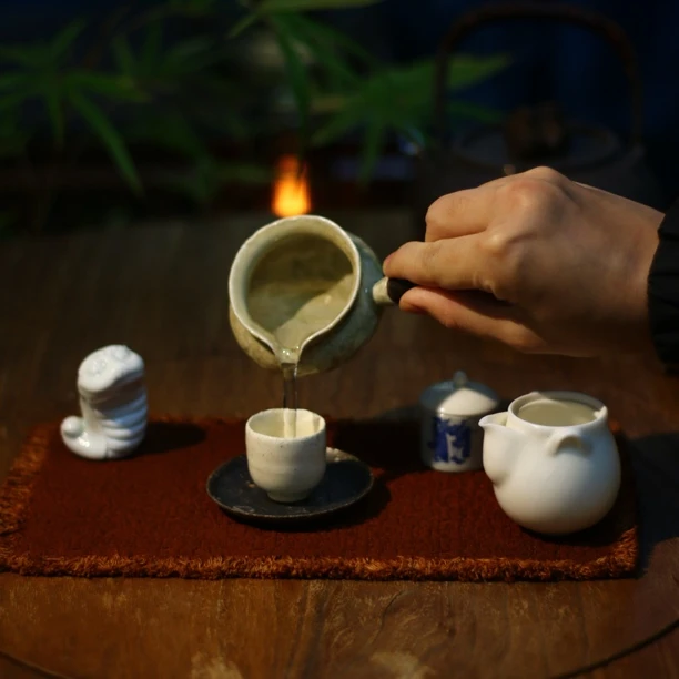 耕物集手工粗陶泥/匣钵泥上釉家用小主人杯