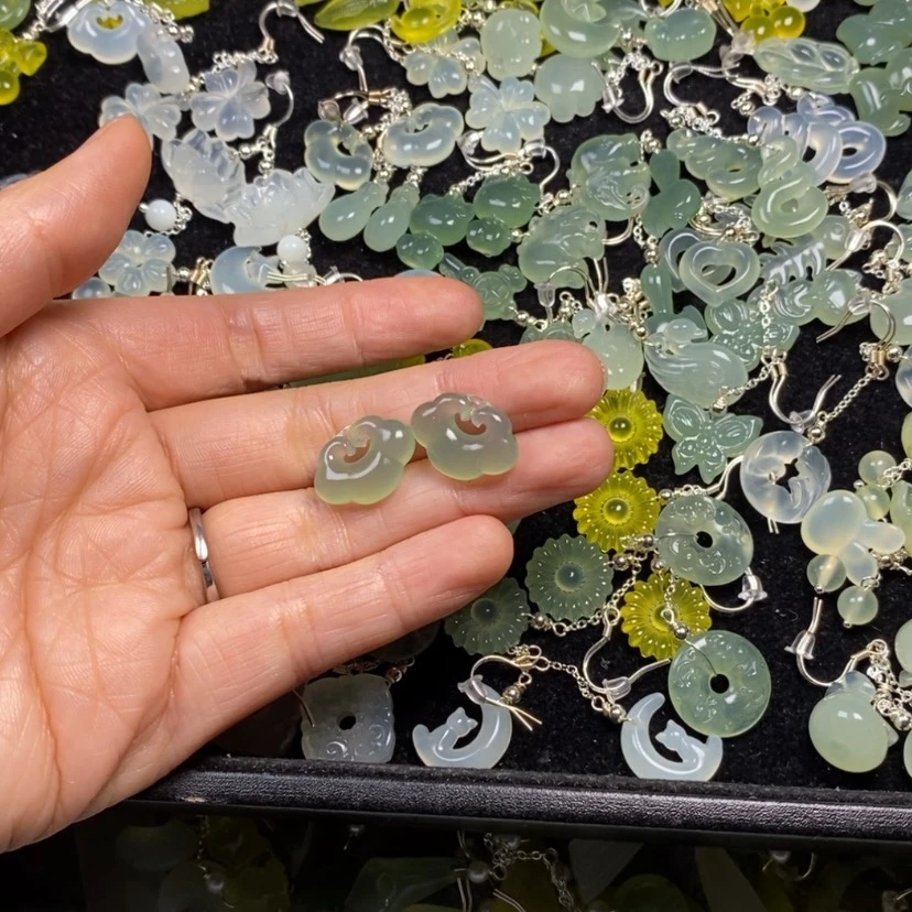 【闪购商品】蛇纹石玉未镶嵌挂件耳饰耳环项链好**段