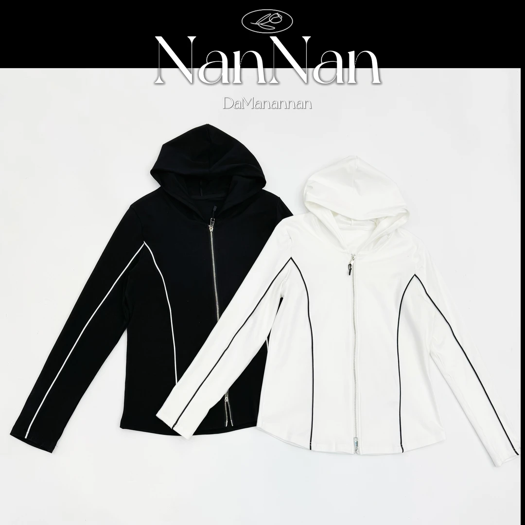 【楠楠推荐】棉感显瘦线条蚂蚁腰帽衫C5014