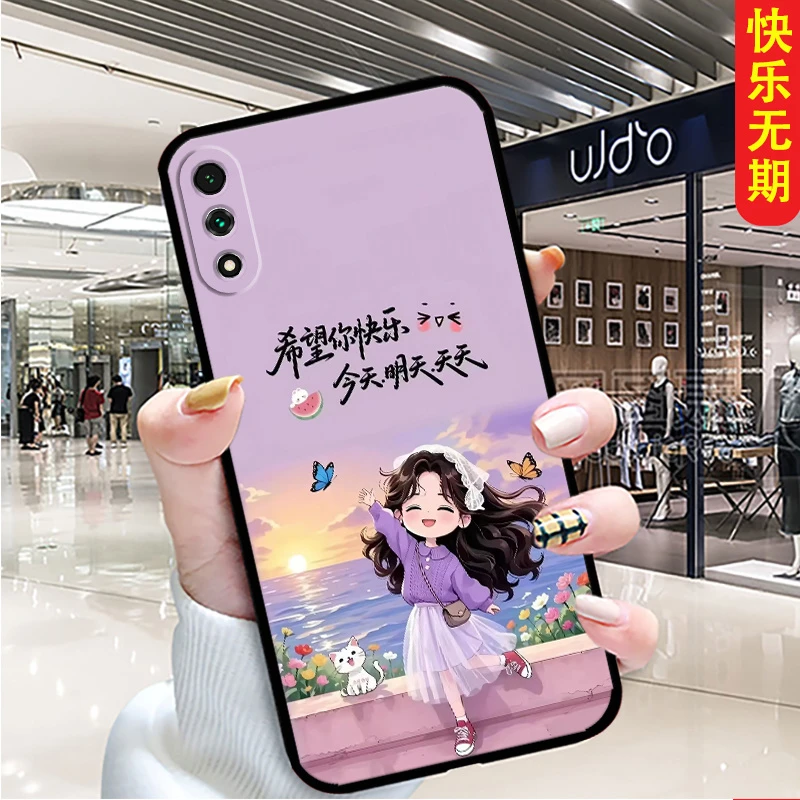 适用荣耀9x手机壳HLK-AL00硅胶软壳女新款卡通全包边个性男防摔
