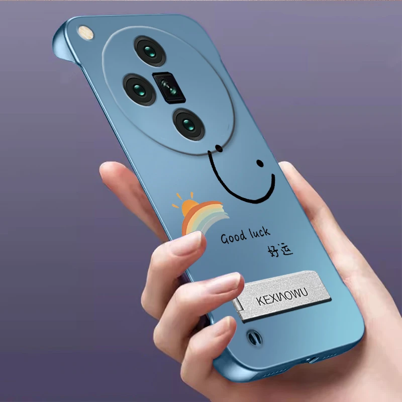 适用OPPOFindX7手机壳无边框支架超薄时尚彩虹亲肤感散热潮保护套