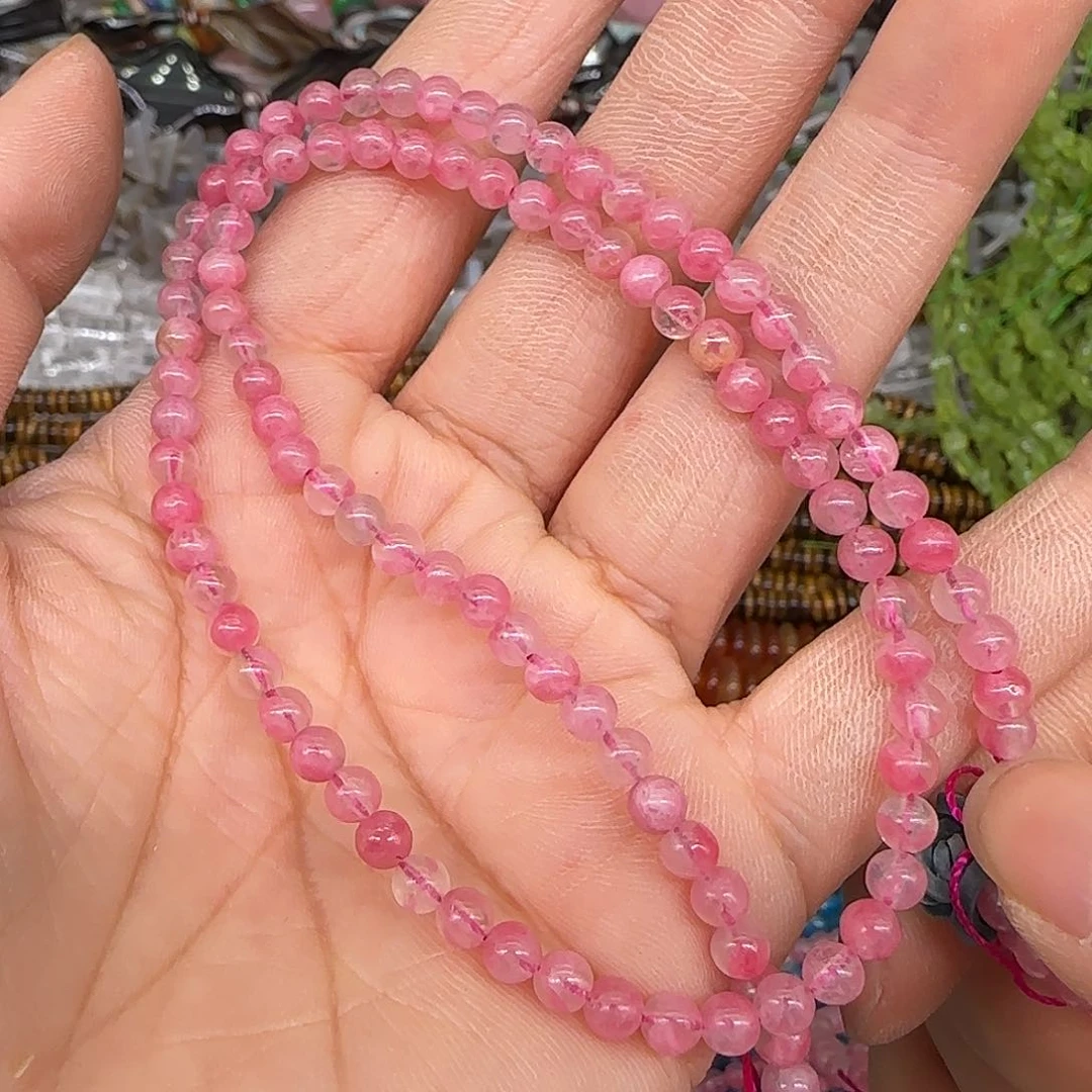 玛瑙/玉髓合金珠宝半成品樱花雨4mm一条