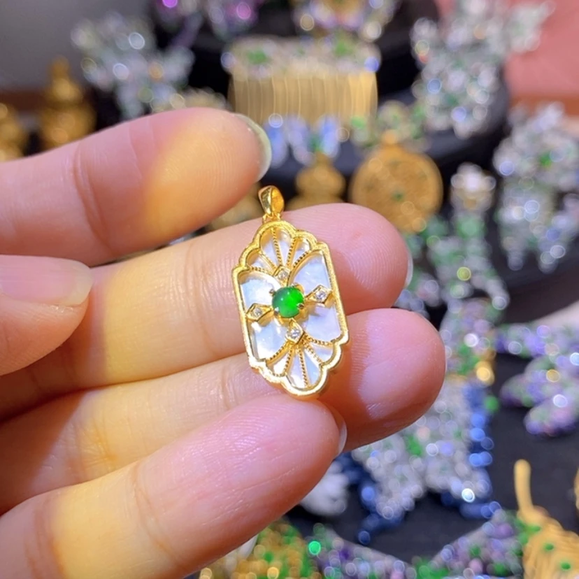 【闪购商品】银S925镶嵌挂件翡翠