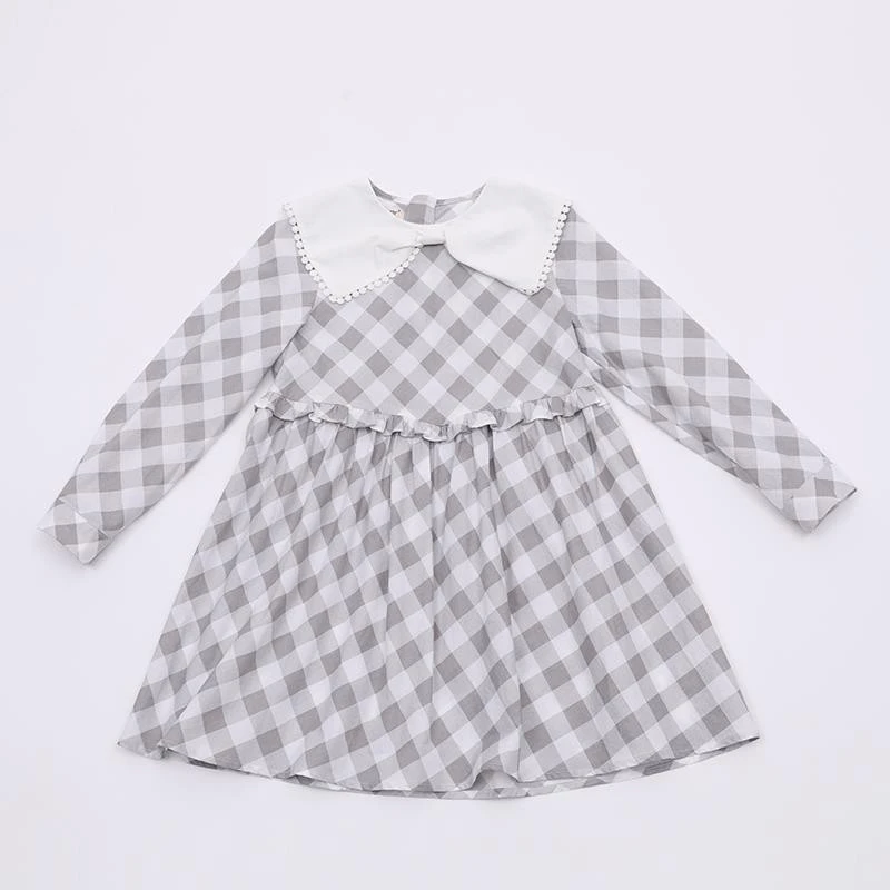 春秋女中童公主风格子连衣裙3123018218