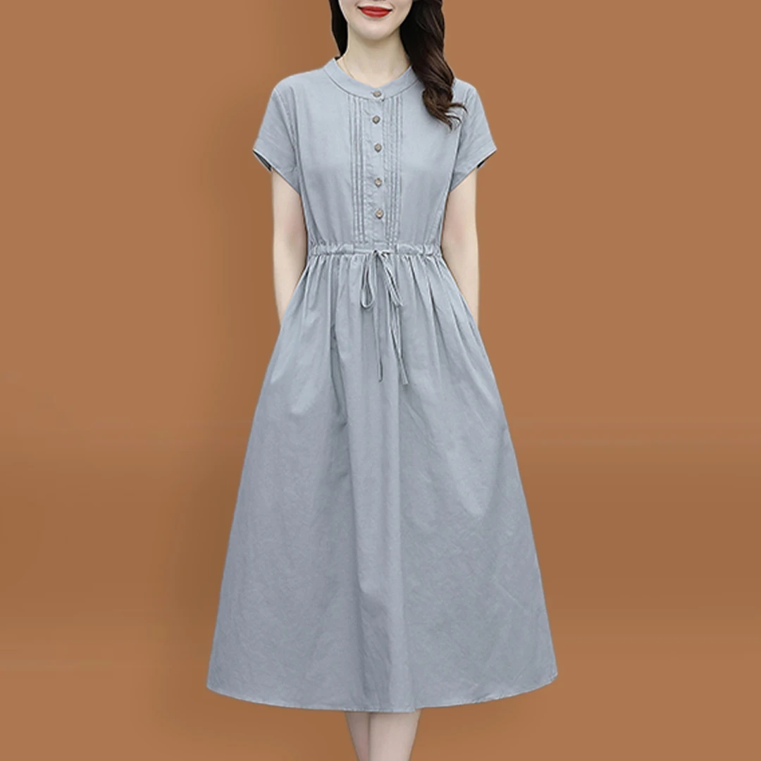 纯棉连衣裙女春夏季2025新款轻奢高级感全棉气质高端品牌舒适裙子