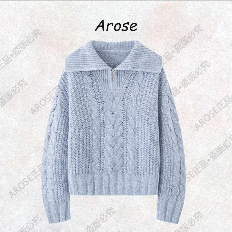 【AR0SE•正品】2025秋季毛衣针织衫休闲保暖百搭毛衣翻领套头804003