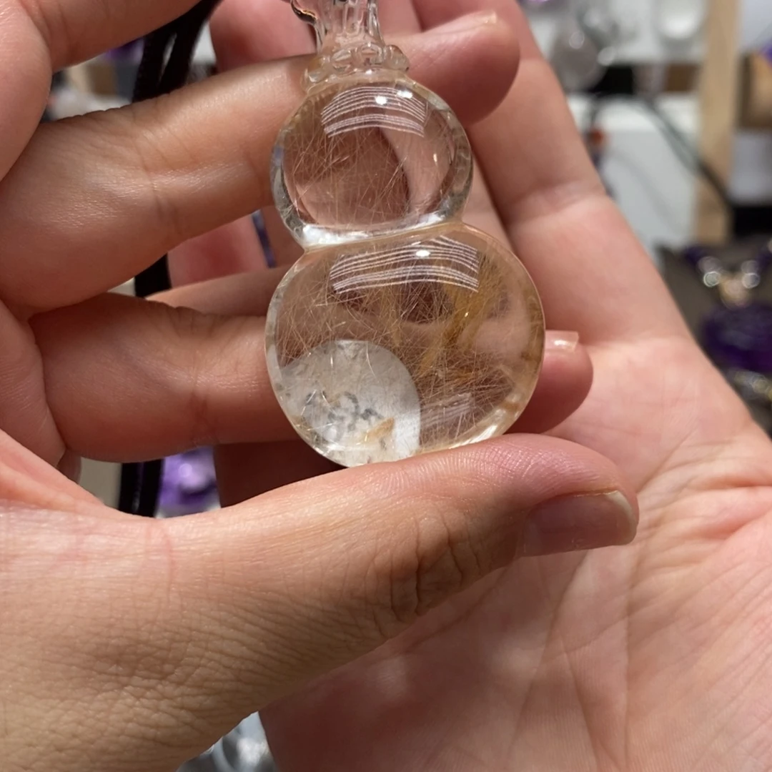 吊坠(赠链)未镶嵌水晶发晶葫芦吊坠