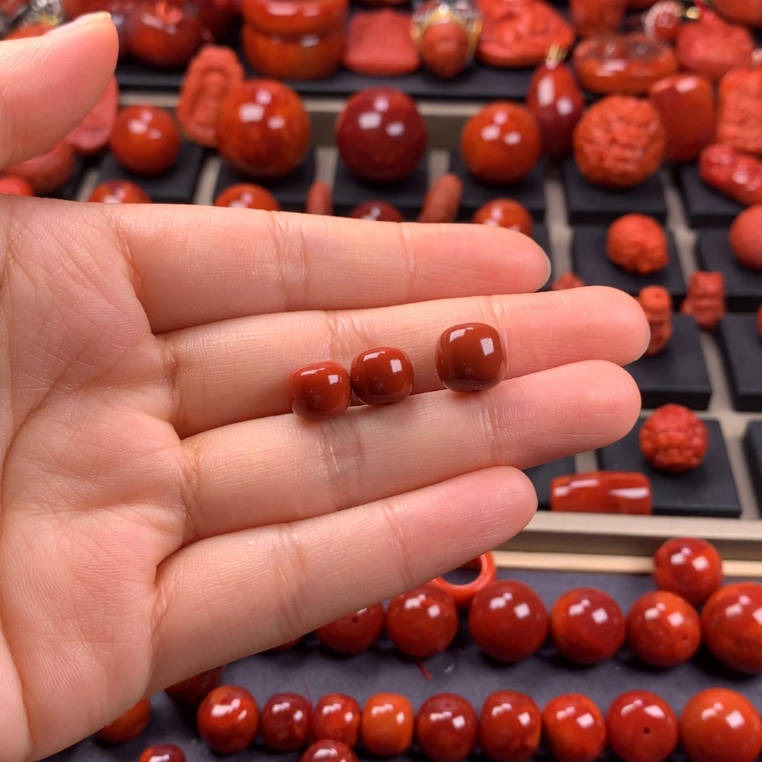 *****南红玛瑙老型桶珠未镶嵌