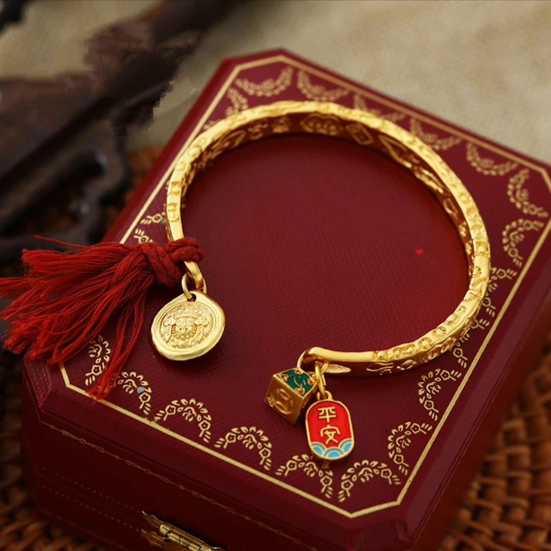 铜合金手镯 S0012时尚新中式可调节古法手工国潮古风手镯