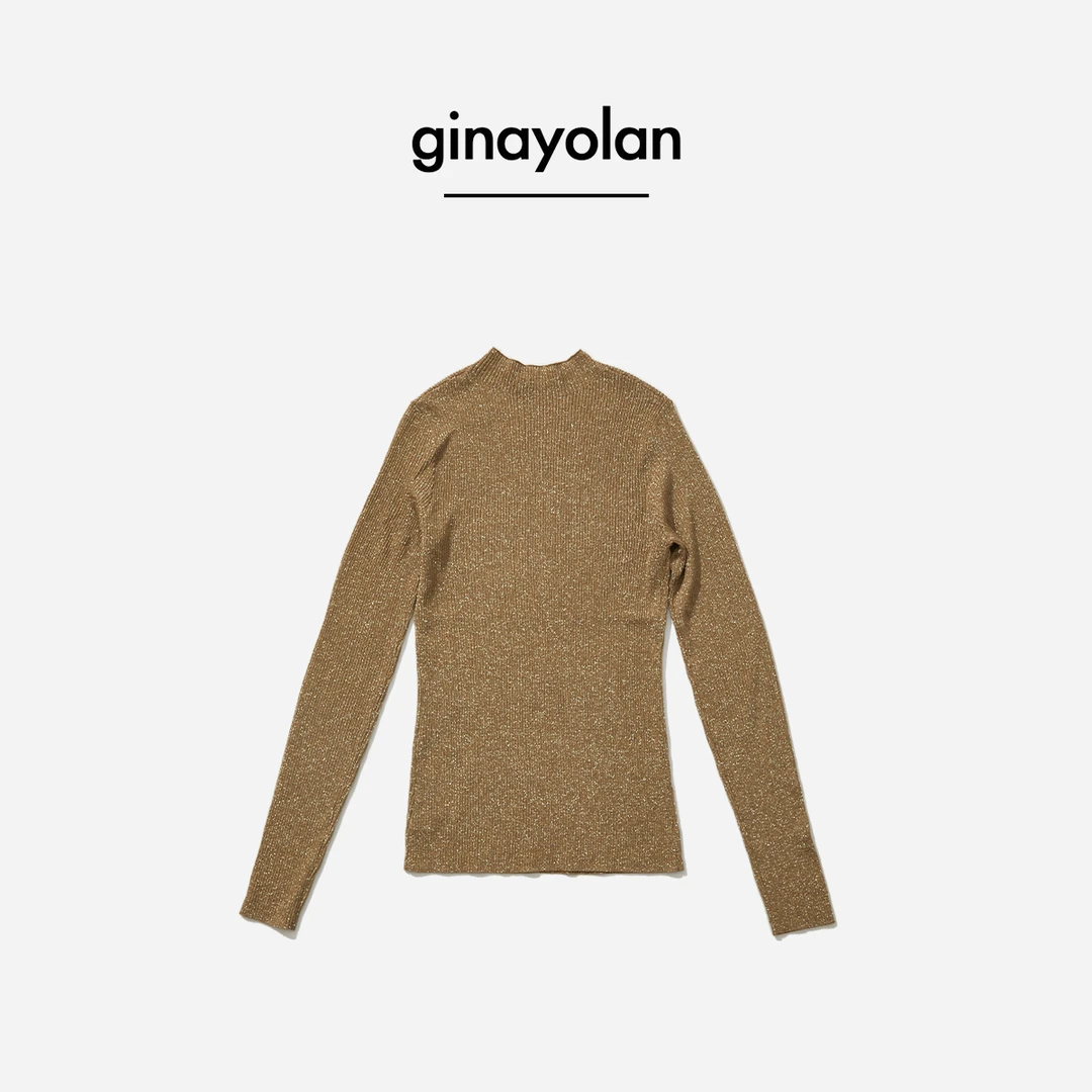 GINAYOLAN/瑾颜【进店款】意大利水晶纱线百搭打底针织衫GY4963