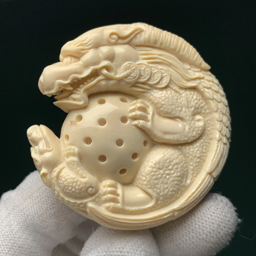 【四六儿】无双•猛犸象牙镯芯料手工貔貅圆牌吊坠把件全品一等冰料