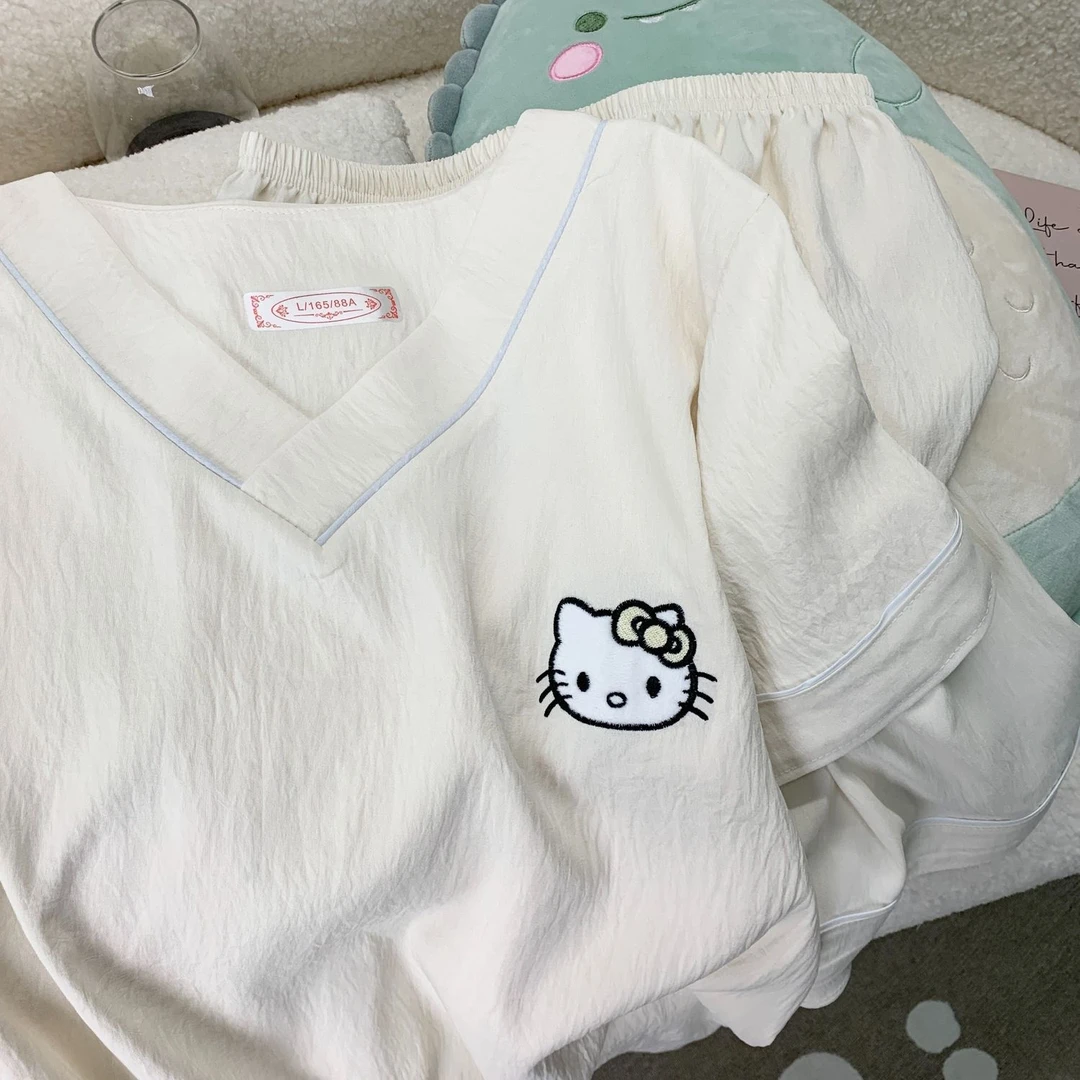 2025新款卡通睡衣女士夏季云朵棉短袖短裤少女休闲可爱家居服套装