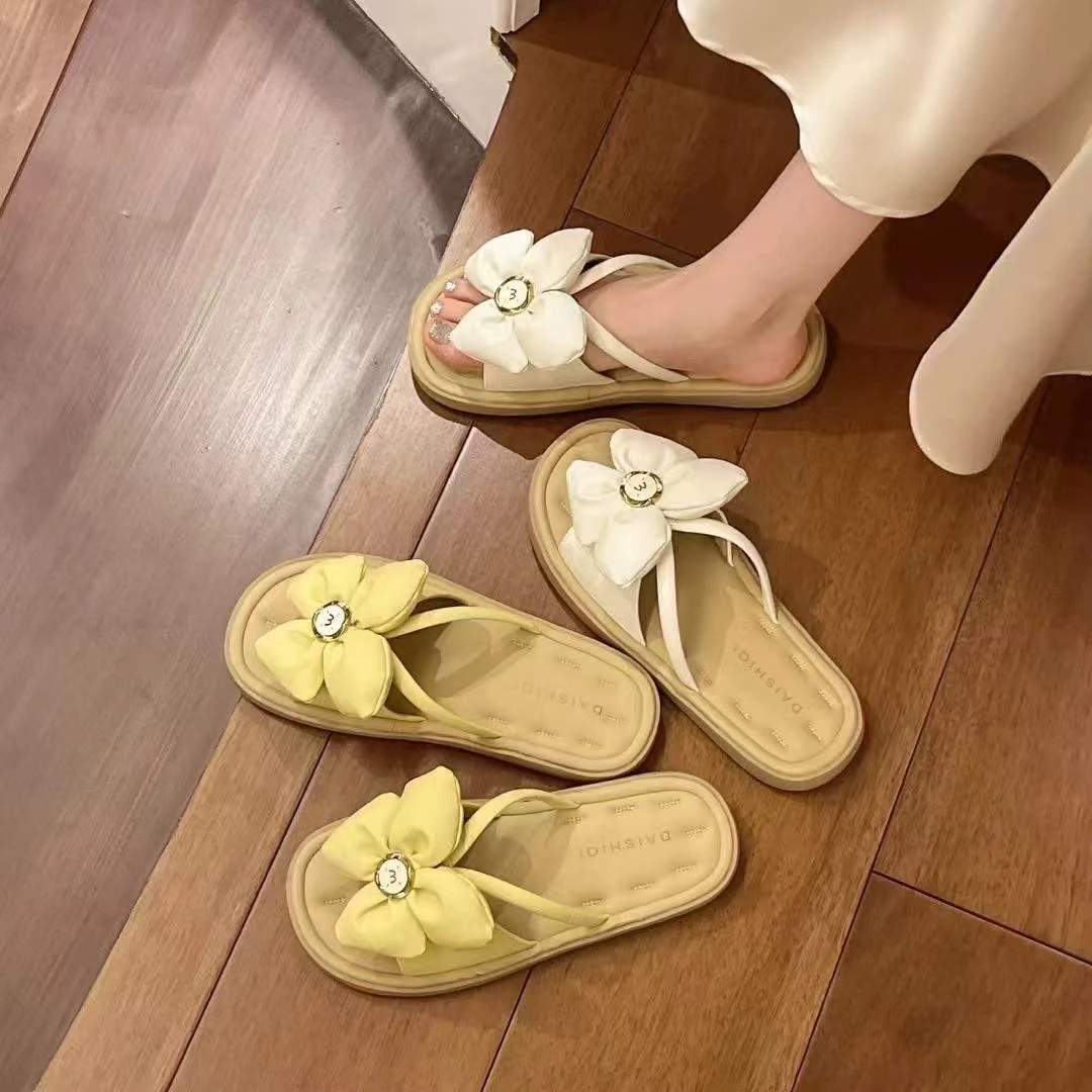 夏休闲款法式拖鞋女新款配裙子仙女风一字拖鞋2223