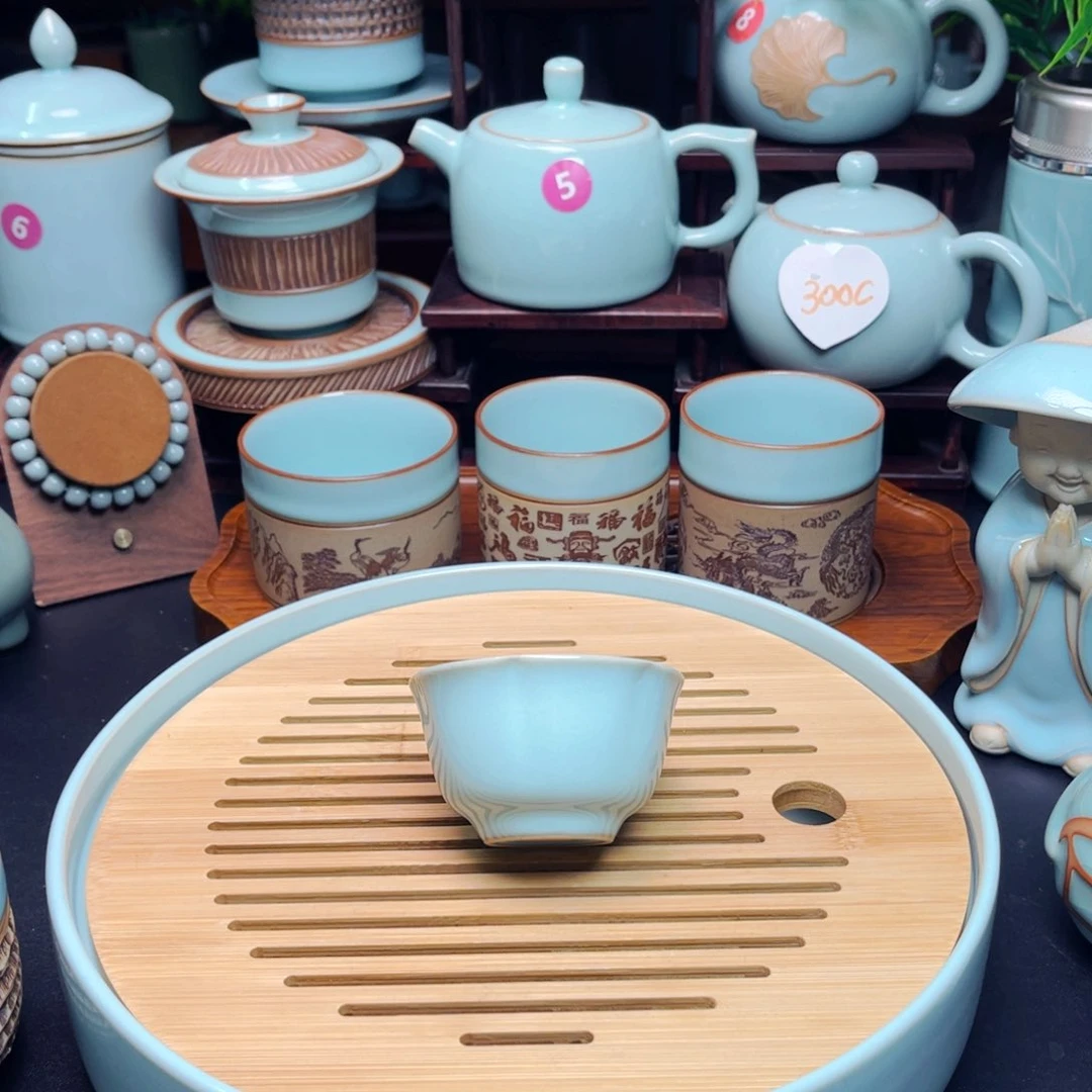 【闪购商品】河南汝瓷原产地，茶器摆件，瓷珠