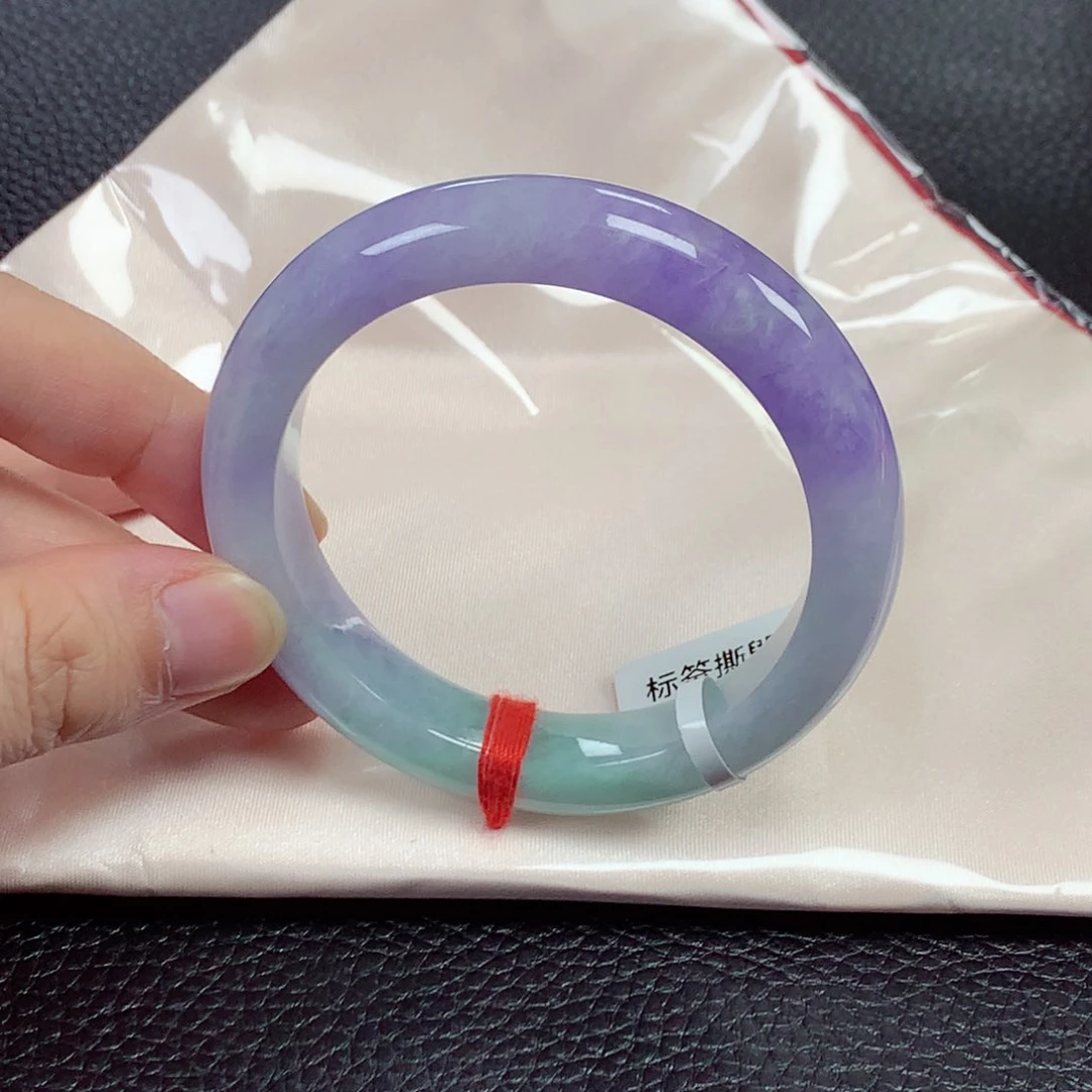 翡翠手镯未镶嵌缅甸天然翡翠手镯55圈口