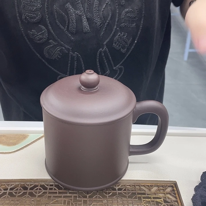 茶杯紫砂老紫泥老板杯盖杯