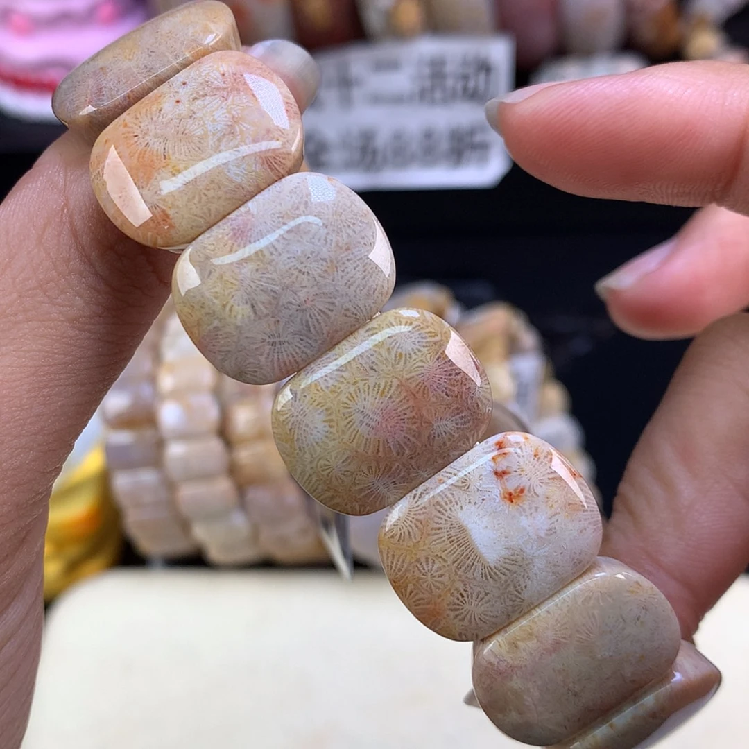 【闪购商品】颈饰未镶嵌硅化珊瑚（珊瑚玉）粉虫（67号）