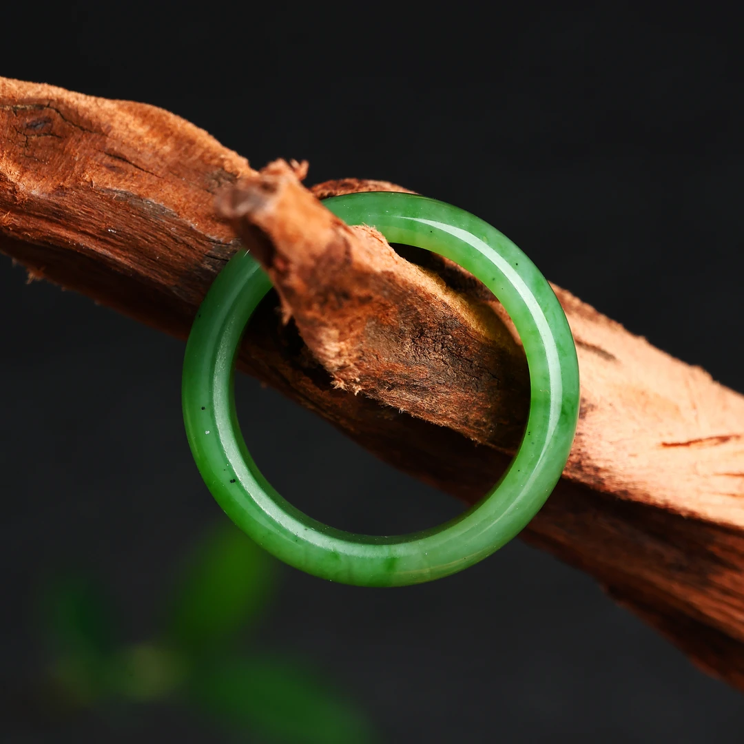 不备注圈口碧玉指环实口多样性发一