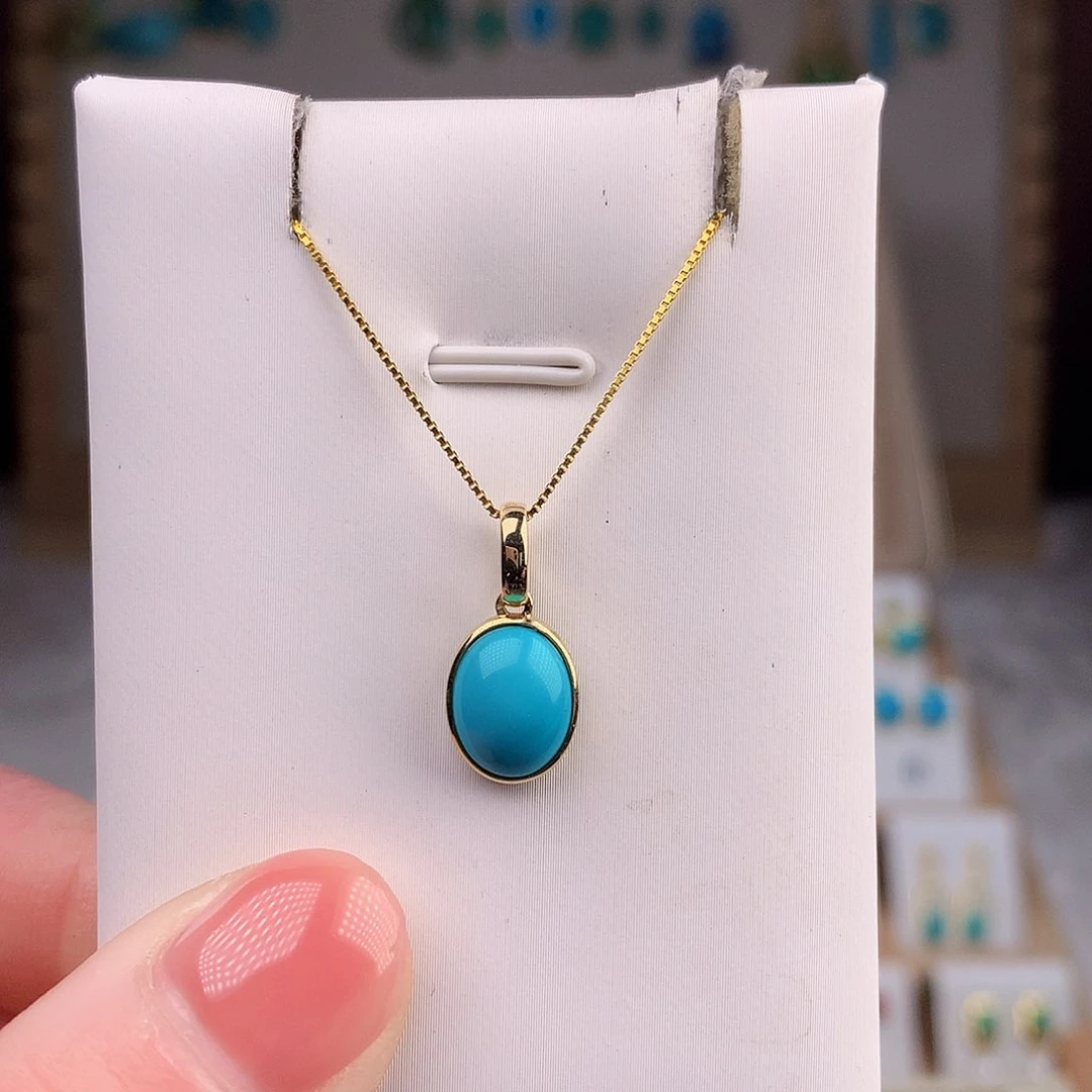 绿松石颈饰18K金镶嵌