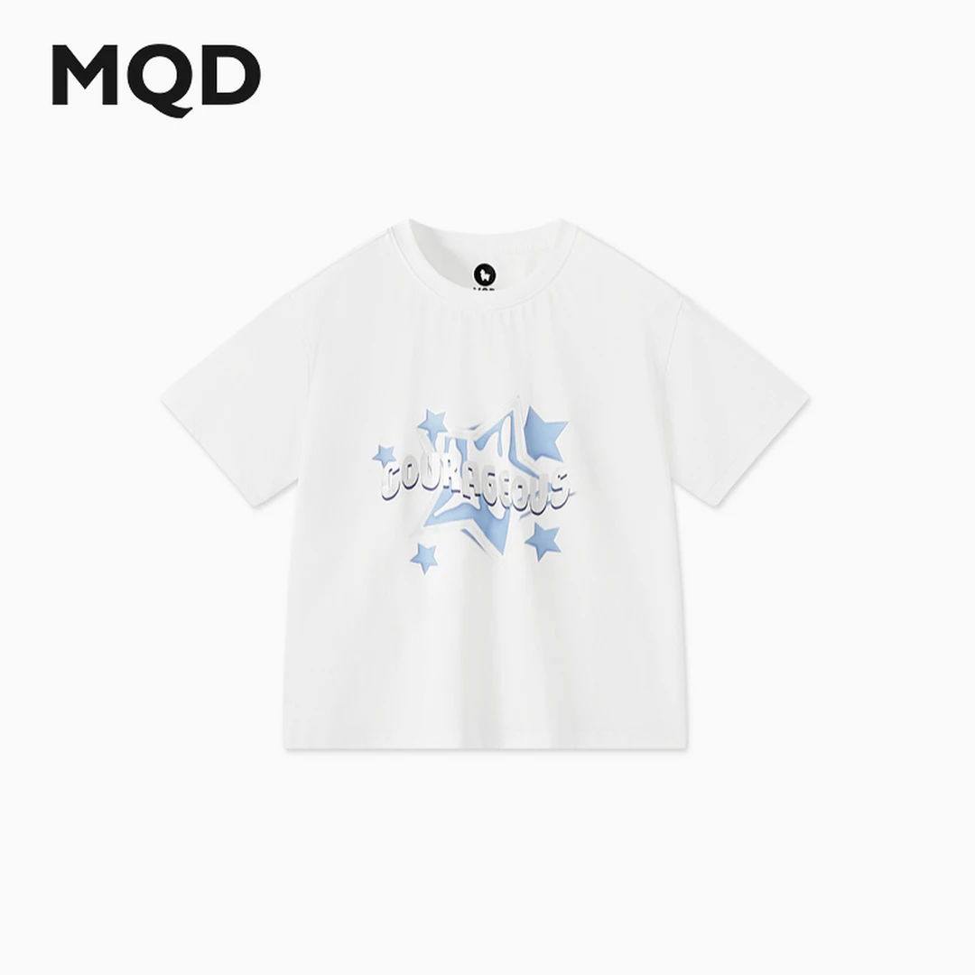 MQD童装儿童夏新款卡通潮酷休闲字母短袖T恤9642W03L8