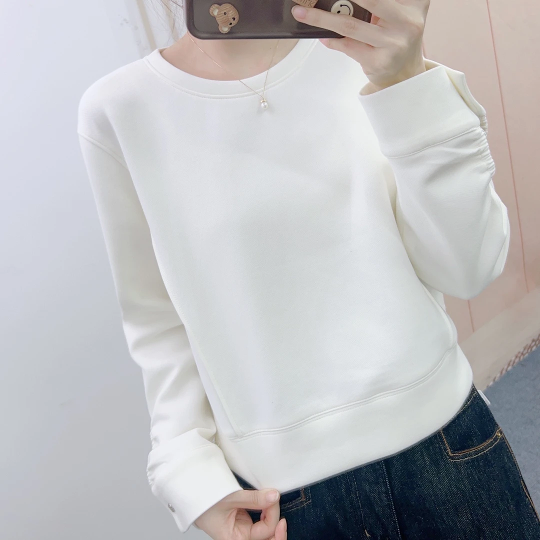 2025年春季品新品韩版百搭休闲小个子简约短款上衣卫衣130