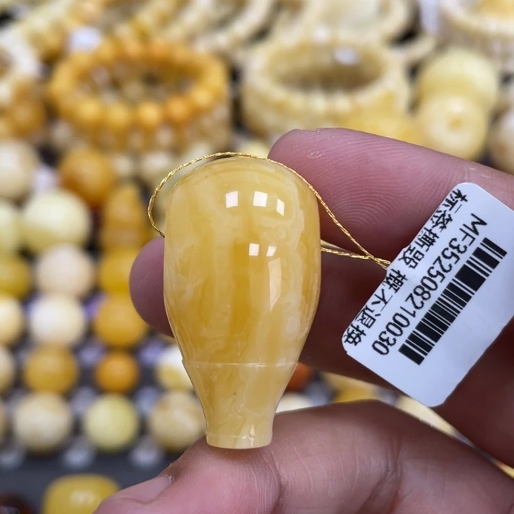 裸石蜜蜡未镶嵌17.5mm瑕疵 浓蜡焦皮虎皮三通