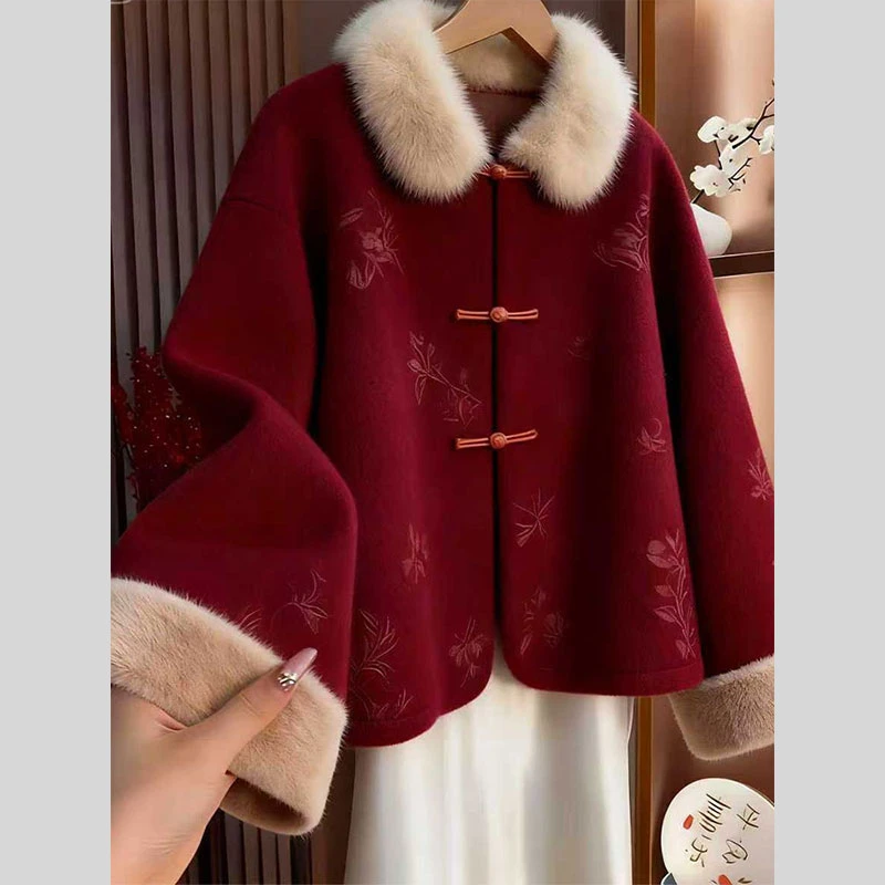 气质独特新中式女装国风毛呢外套女2026冬季新款今年流行爆款上衣