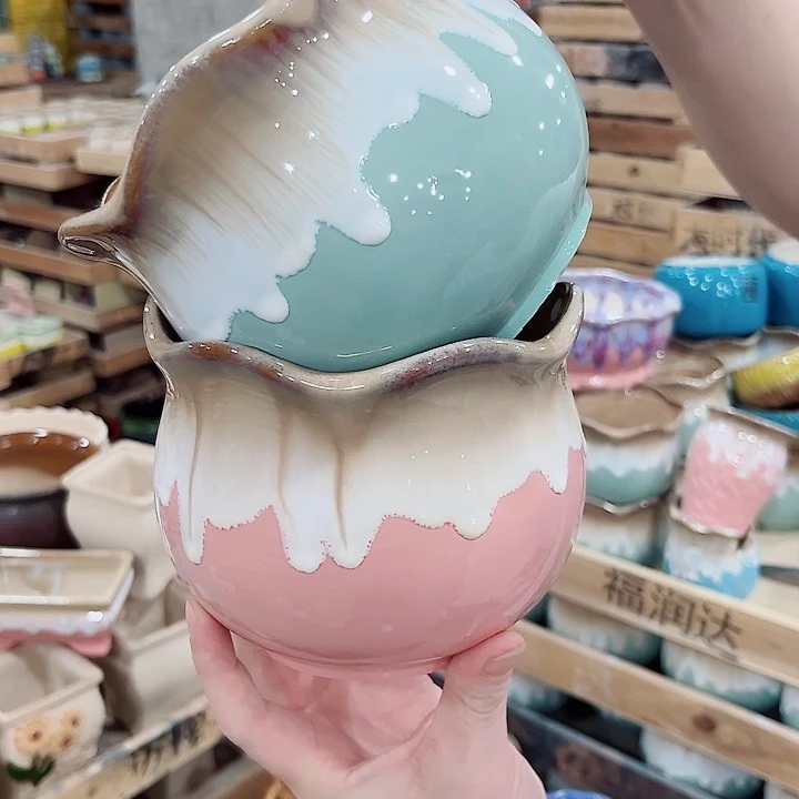 有孔.凑单10元陶瓷花盆发货！