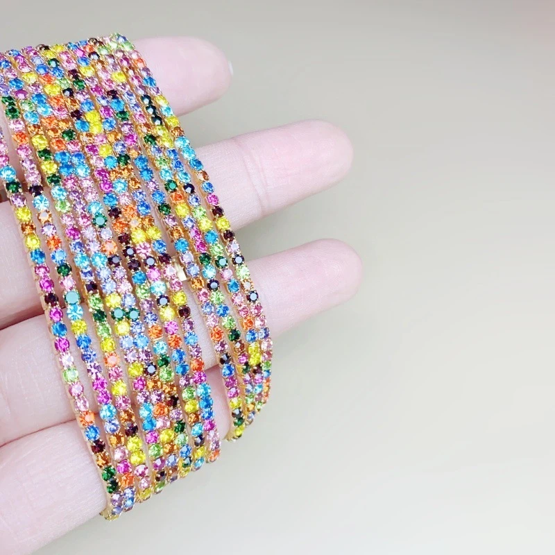 非金属亚克力手链 高级感闪亮水钻弹力手链女小众设计气质手饰品