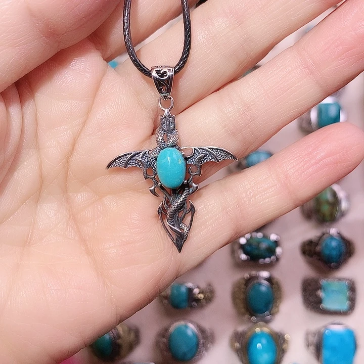 绿松石银S925镶嵌颈饰