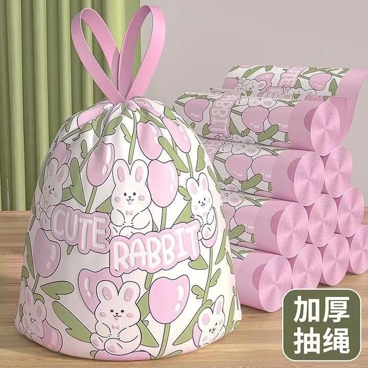 大卷免撕垃圾袋家用手提式加厚款大号特厚超厨房专用塑料袋抽绳袋