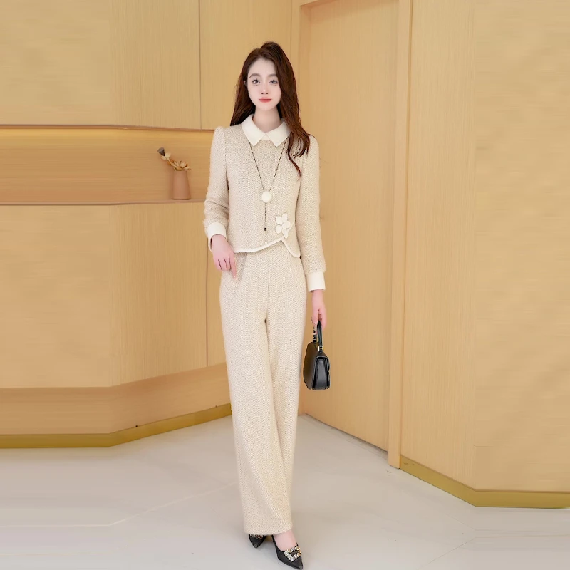 【两件套】秋季时尚修身气质洋气休闲收腰显瘦减龄女装套裤