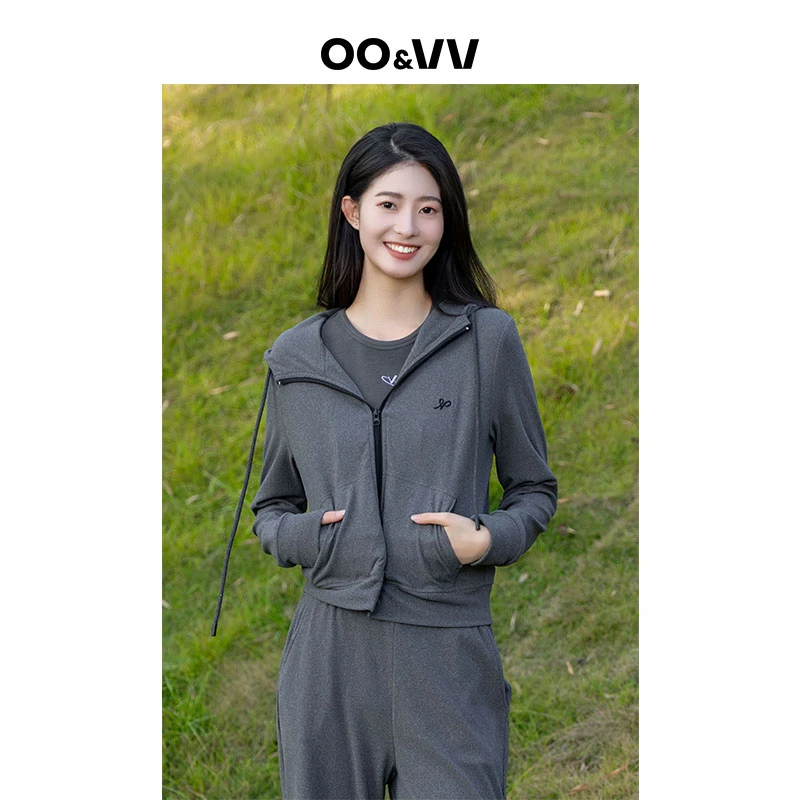 OO&VV【雾风驰畅】2025春季新款字母开衫休闲外套连帽外套女早春