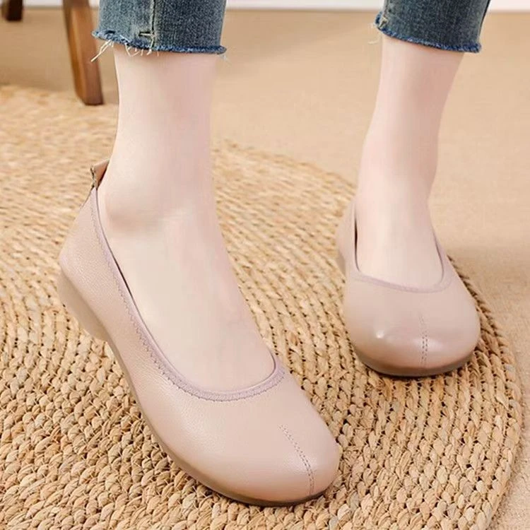 569-9浅色真皮妈妈鞋断码清仓热销