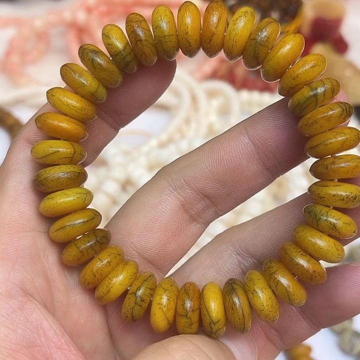 牛骨手串/手链牦牛骨老料卡14算盘珠35颗