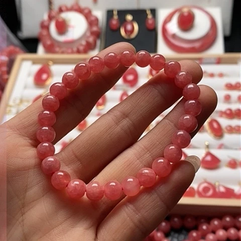 菱锰矿（红纹石）手绳未镶嵌