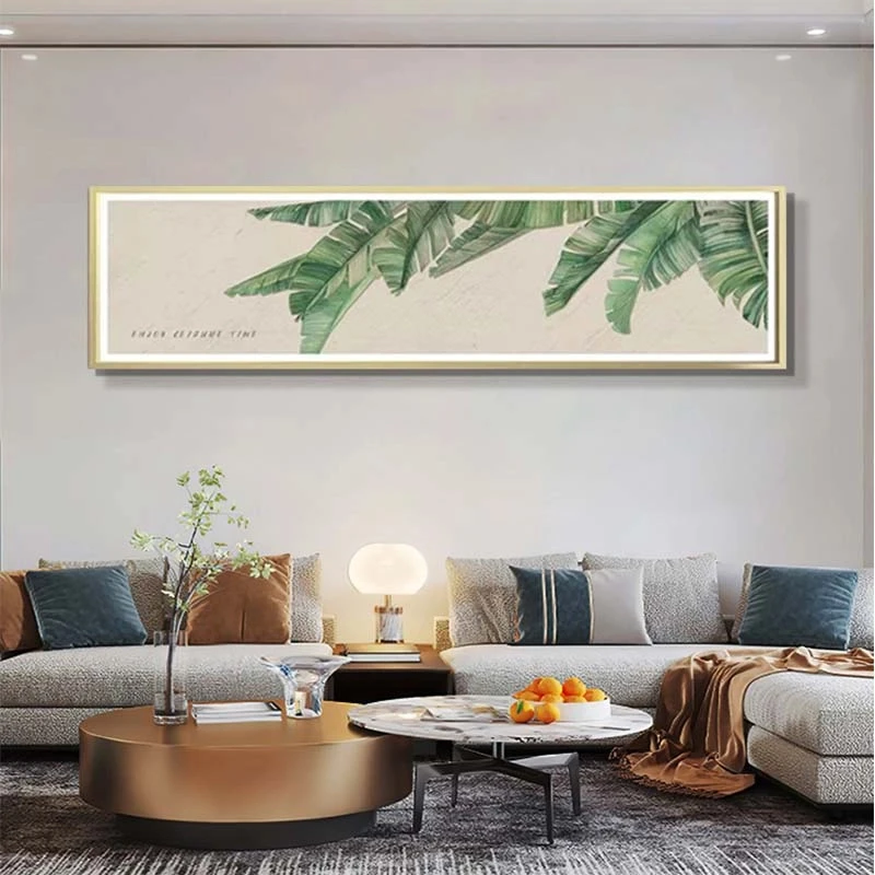 现代艺术客厅卧室床头装饰画 木质边框背景墙现代挂画叶子40150