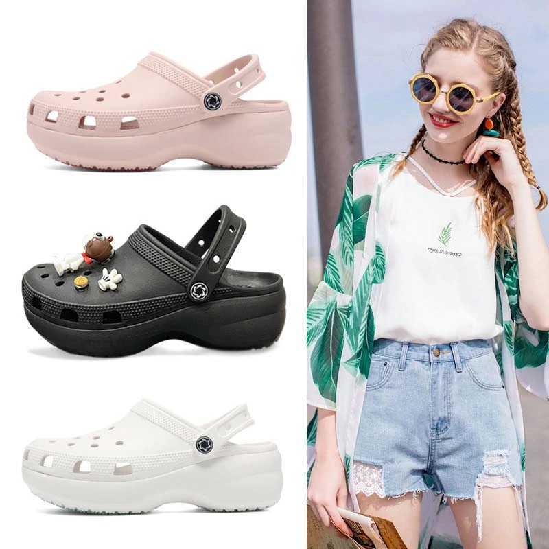 2025新款云朵洞洞鞋女款夏季外穿厚底防滑eva防臭沙滩爆款凉拖鞋