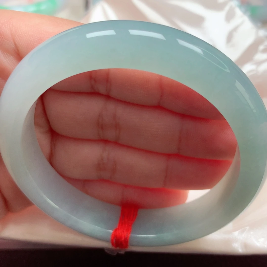 翡翠未镶嵌手镯23冰胶蓝果冻胶