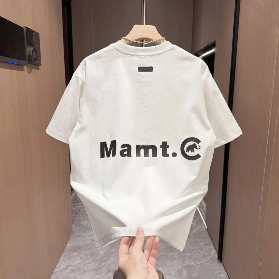 2025新款字母印花男装圆领T恤正肩夏季纯棉短袖常规字母上衣男