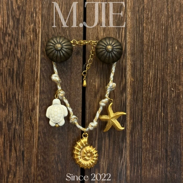 钛钢手链 海星海螺小乌龟手链清新金色手工精致精美百搭复古简约