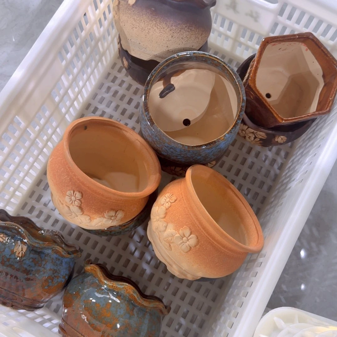 紫砂花盆瑕疵两个大盆