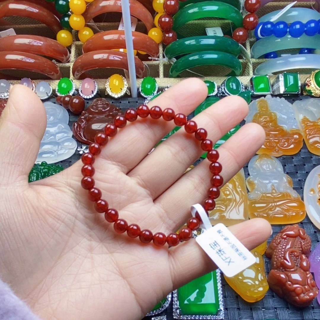 坦***荡玛瑙/玉髓未镶嵌手链卡6