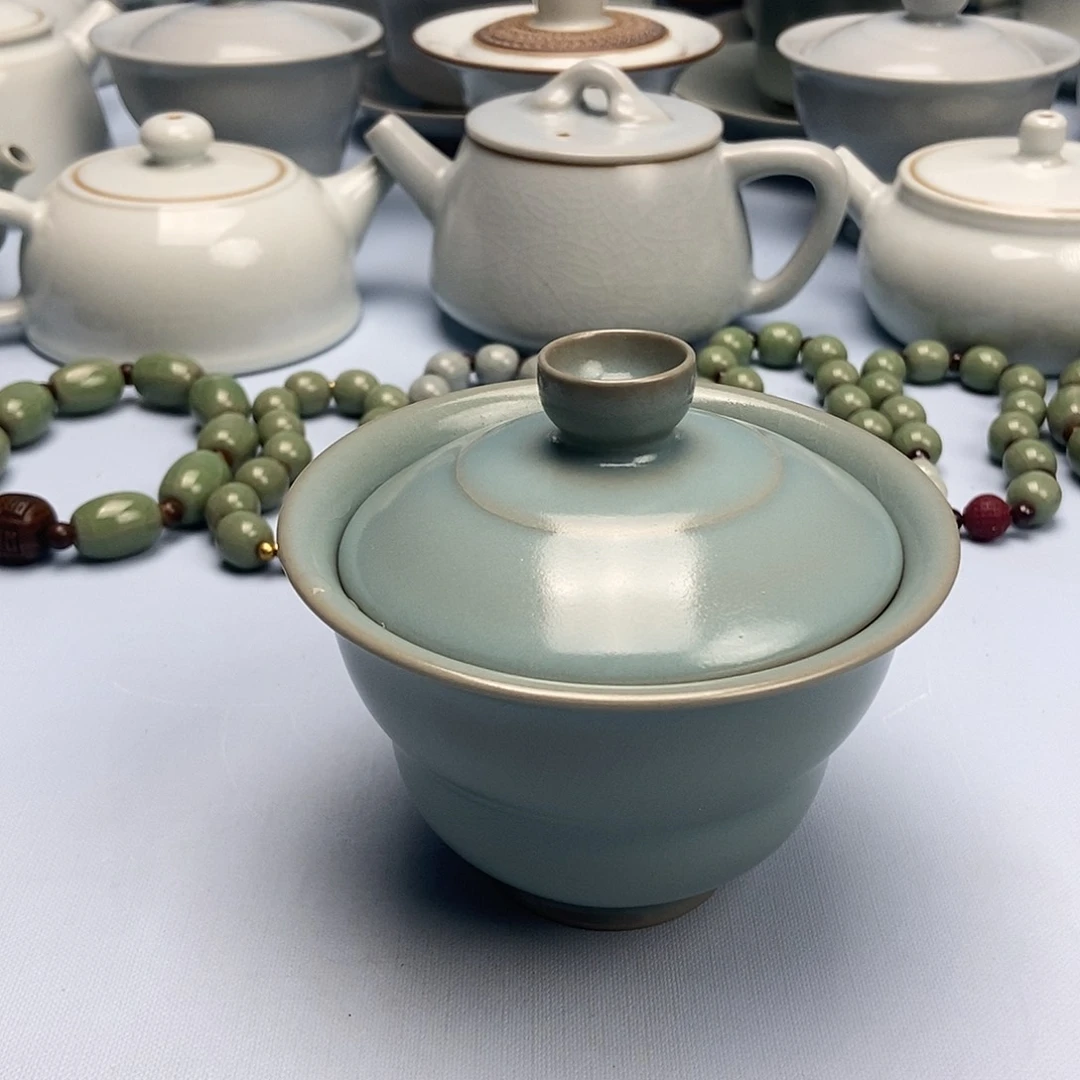 杯仿古福禄盖碗原矿原釉原产地