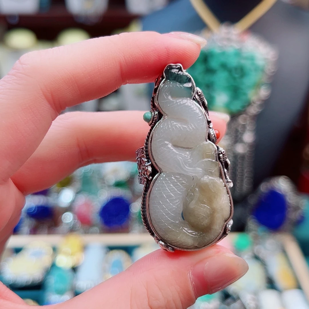 戒指/指环翡翠银S925镶嵌戒指