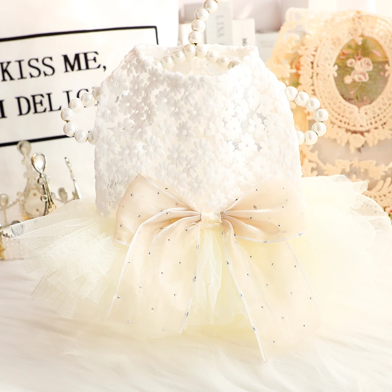 狗狗衣服春夏装薄款猫咪公主裙森系婚纱蓬蓬裙小型犬泰迪宠物6675